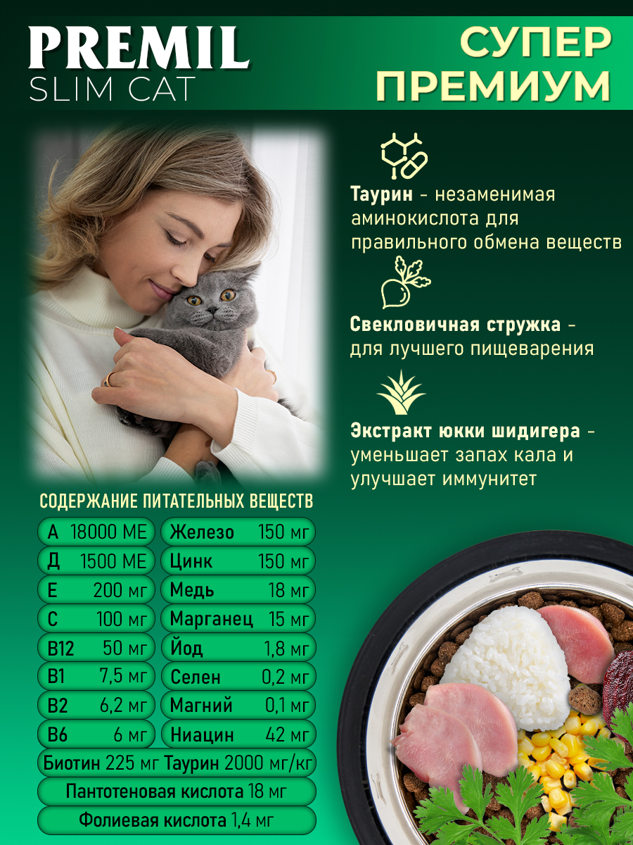 Корм для кошек Slim Cat